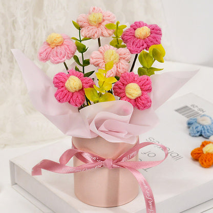 Wool Knitted Flower Bouquet Home Decor