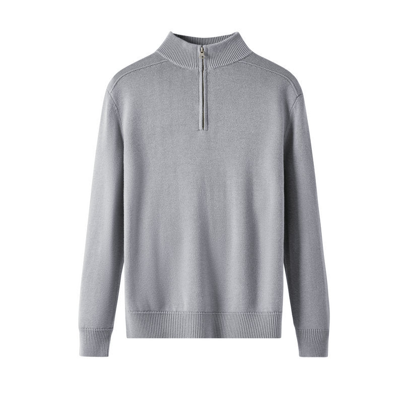 Wool long-sleeved polo shirt