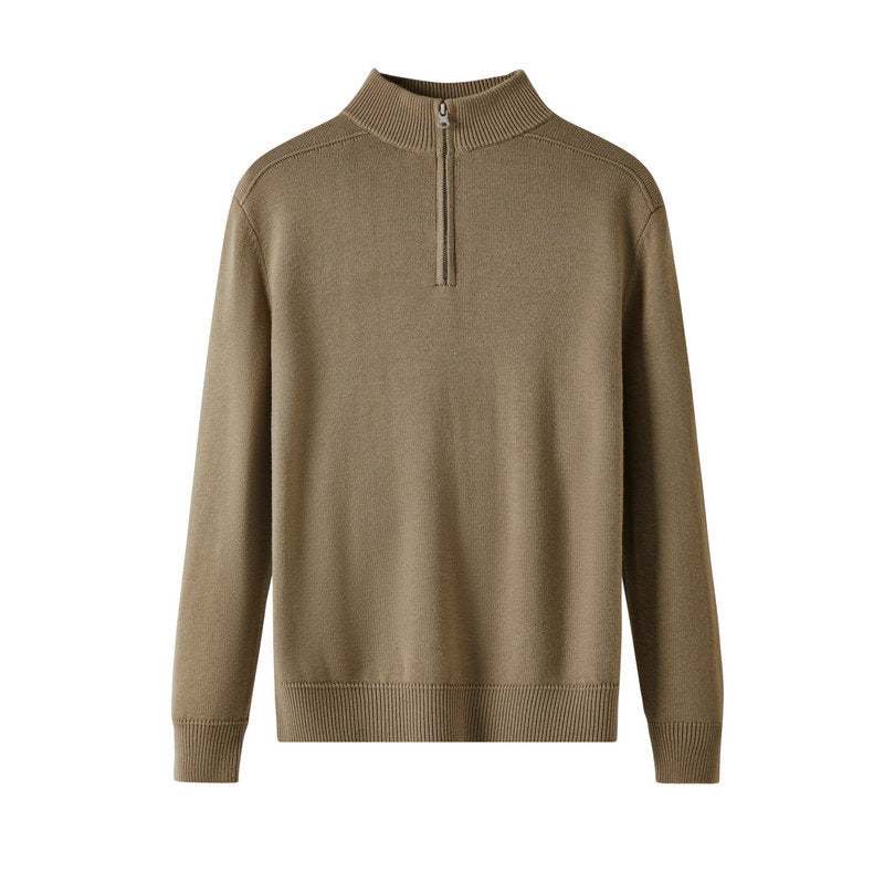 Wool long-sleeved polo shirt
