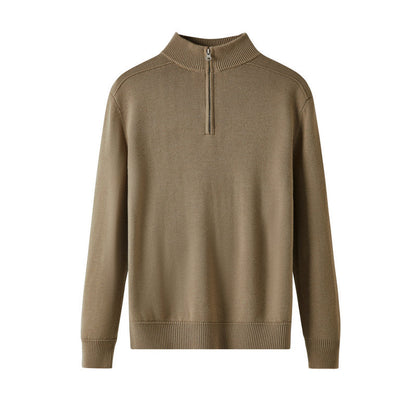 Wool long-sleeved polo shirt