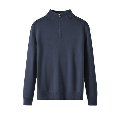 Wool long-sleeved polo shirt