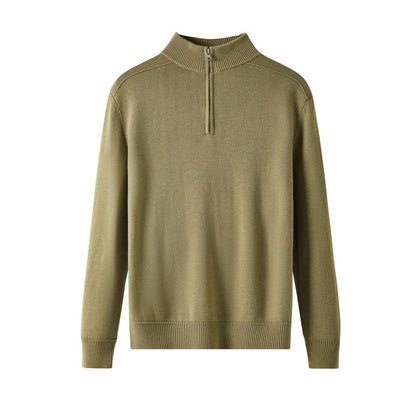 Wool long-sleeved polo shirt