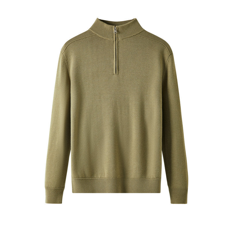 Wool long-sleeved polo shirt