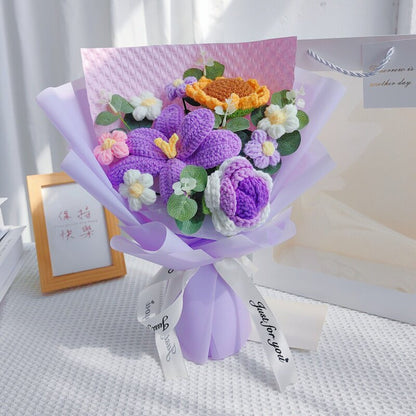 Wool Woven Rose Sunflower Bouquet