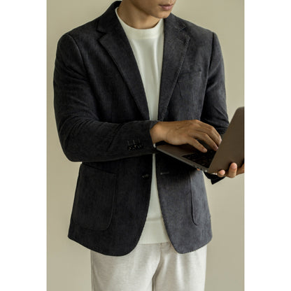 Woolen corduroy fitted suit jacket