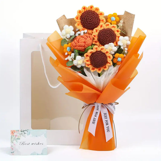 Woolen knitted bouquet