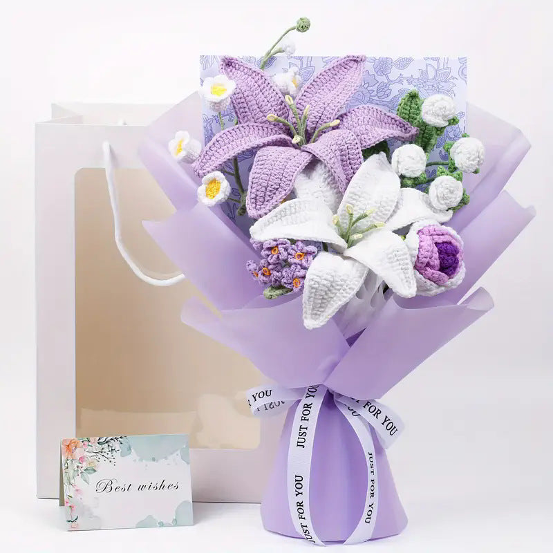 Woolen knitted bouquet