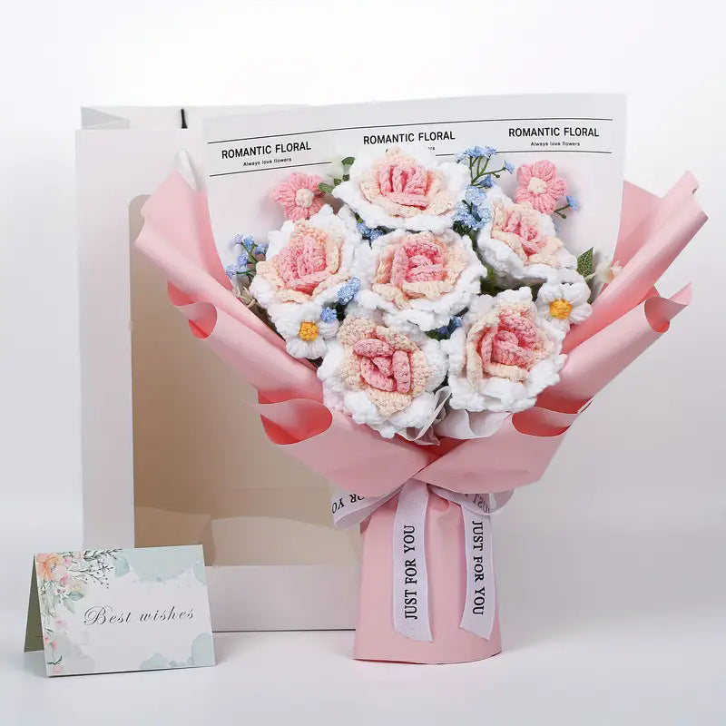 Woolen knitted bouquet