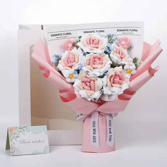 Woolen knitted bouquet