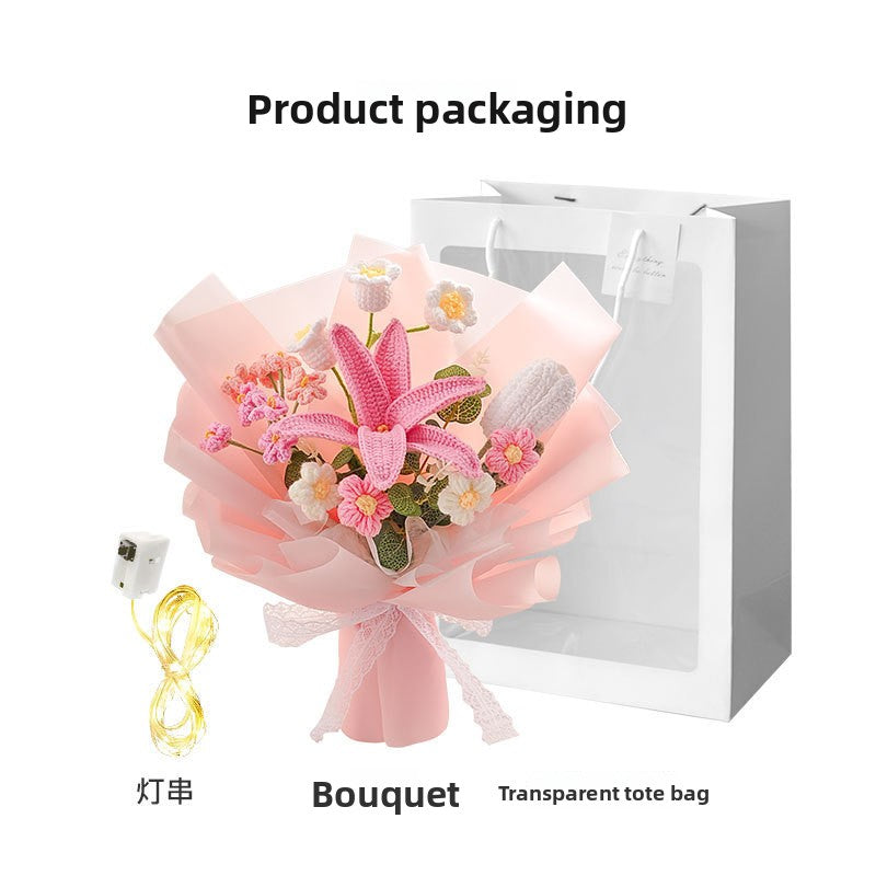 Woolen knitted bouquet