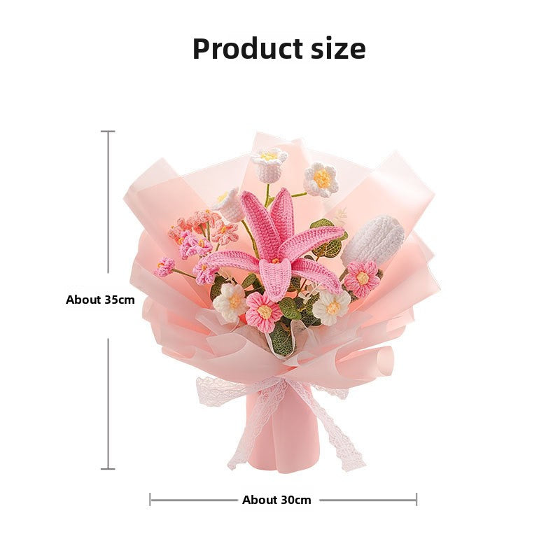 Woolen knitted bouquet