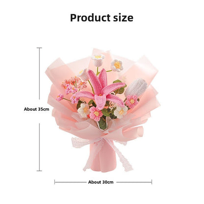Woolen knitted bouquet