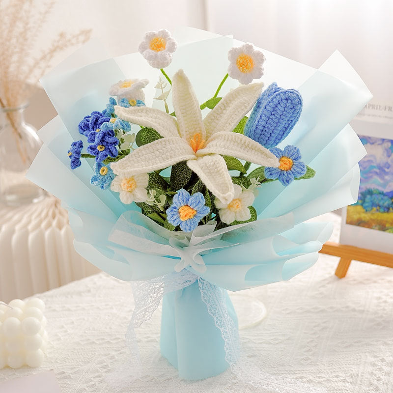 Woolen knitted bouquet