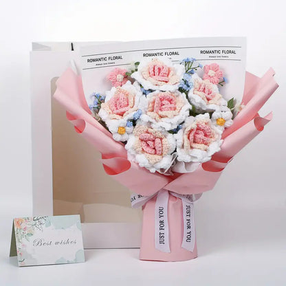 Woolen knitted bouquet