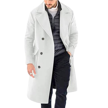 Woolen Men's Double-Breasted Coat