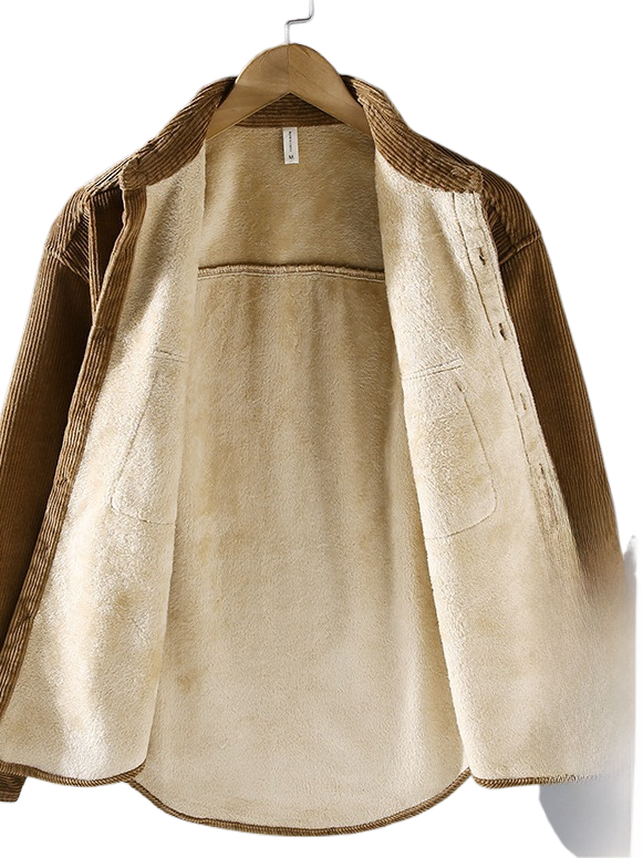 Woolen ribbed shirt jacket