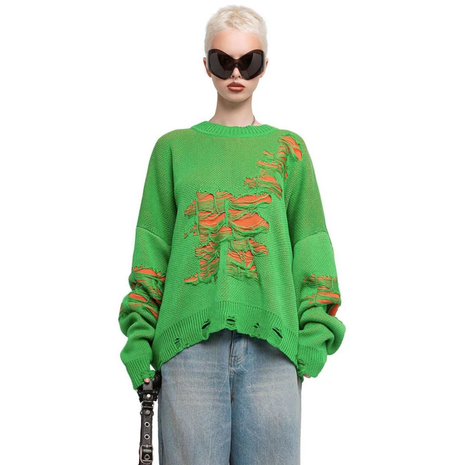 Worn-out woolen women's clothing