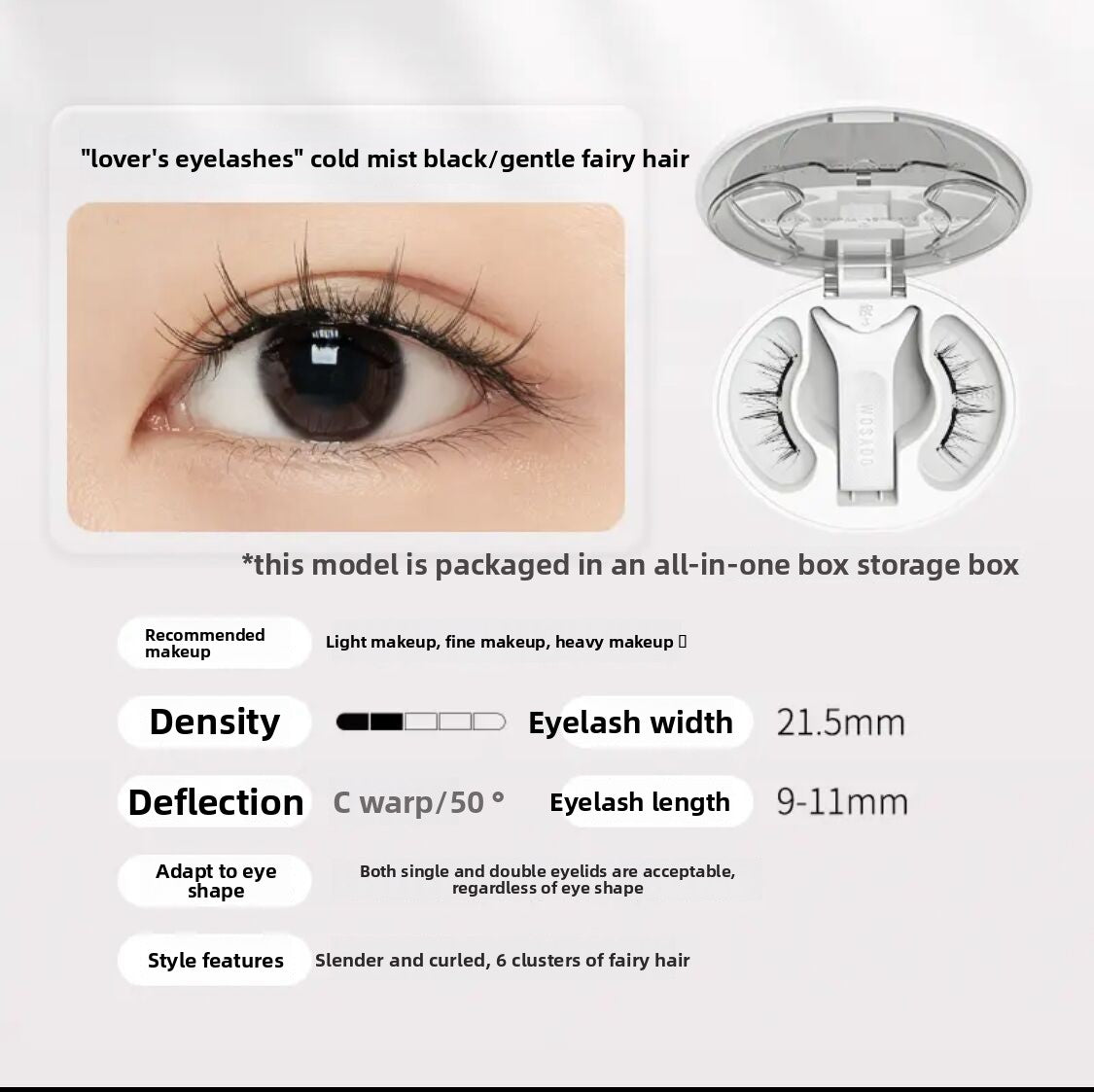 WOSADO Magnetic False Eyelashes Natural Look
