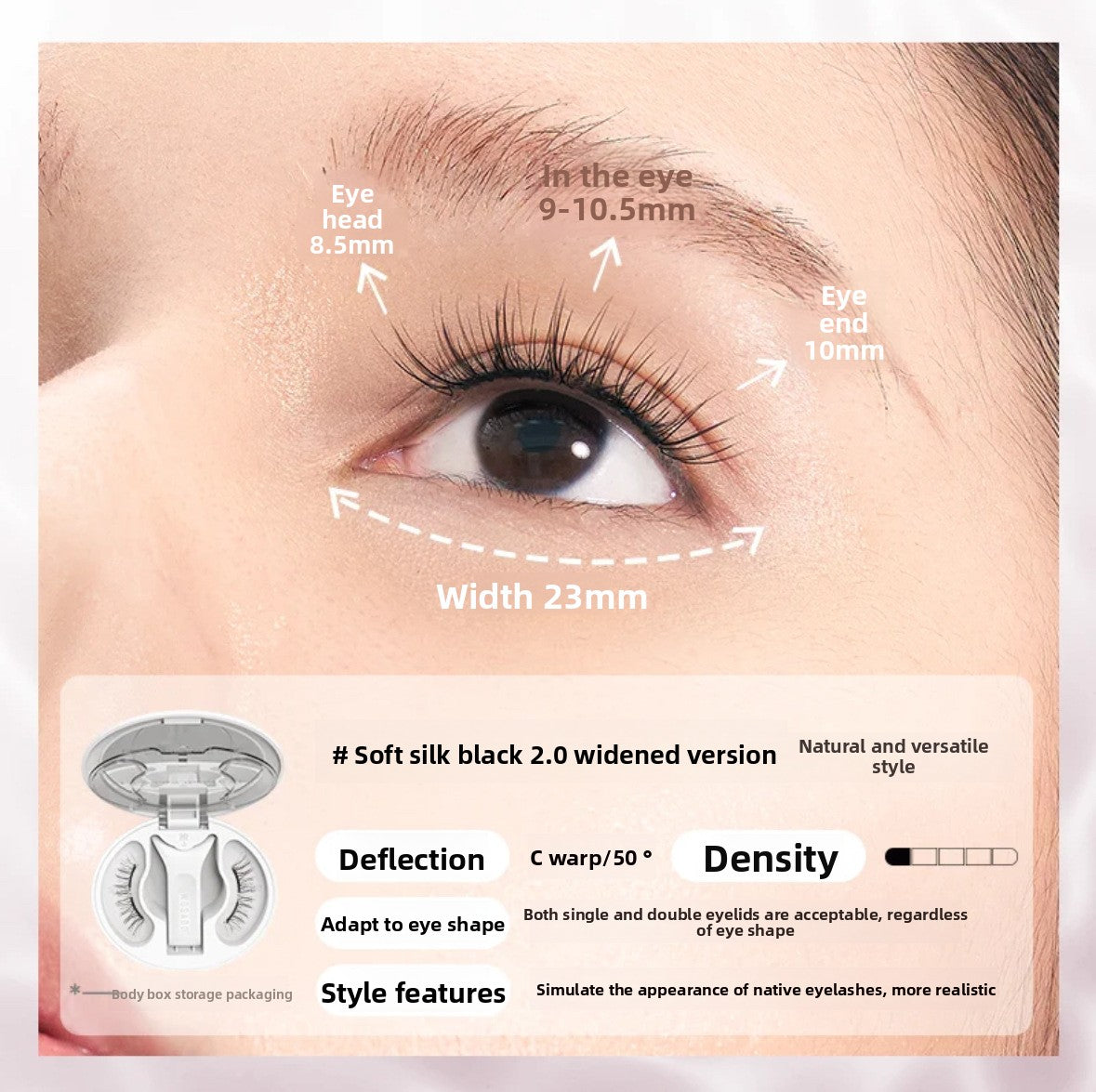 WOSADO Magnetic False Eyelashes Natural Look