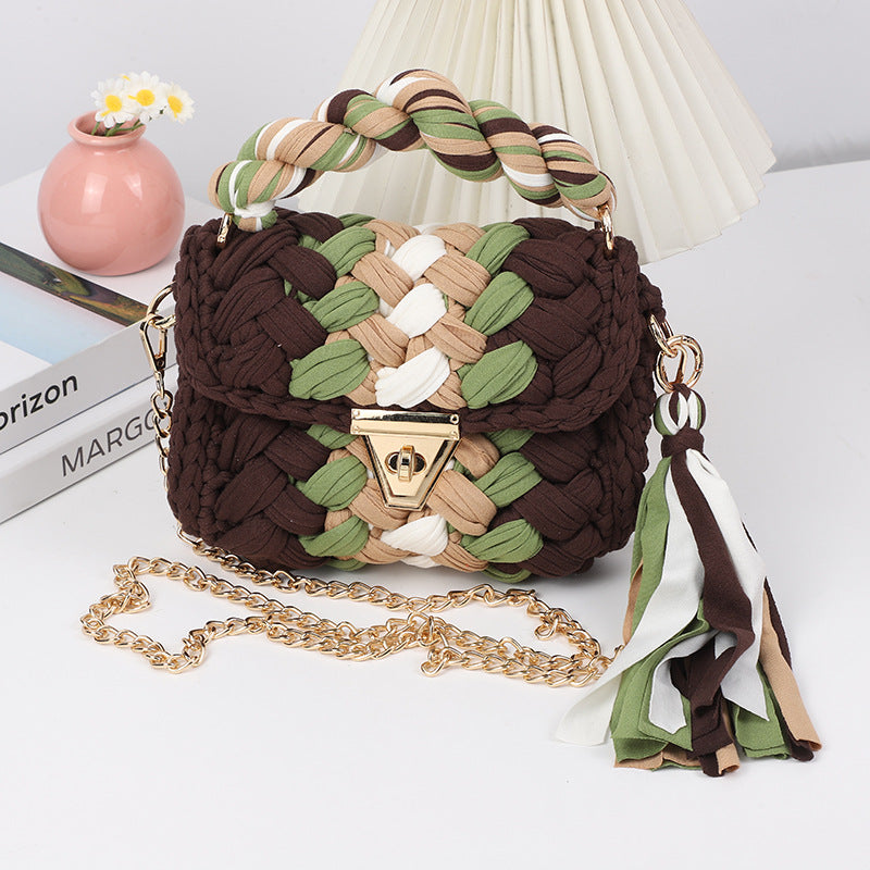 Woven Chain Crossbody Bag