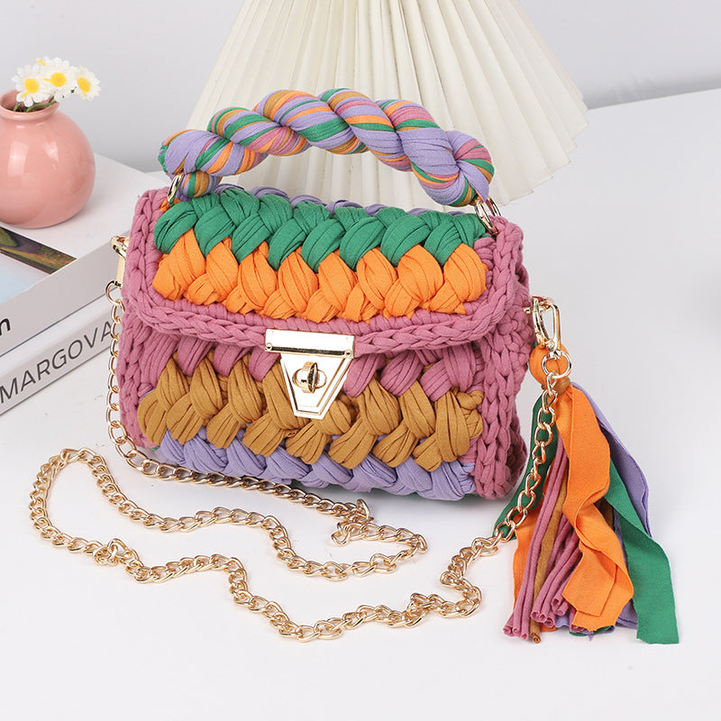 Woven Chain Crossbody Bag
