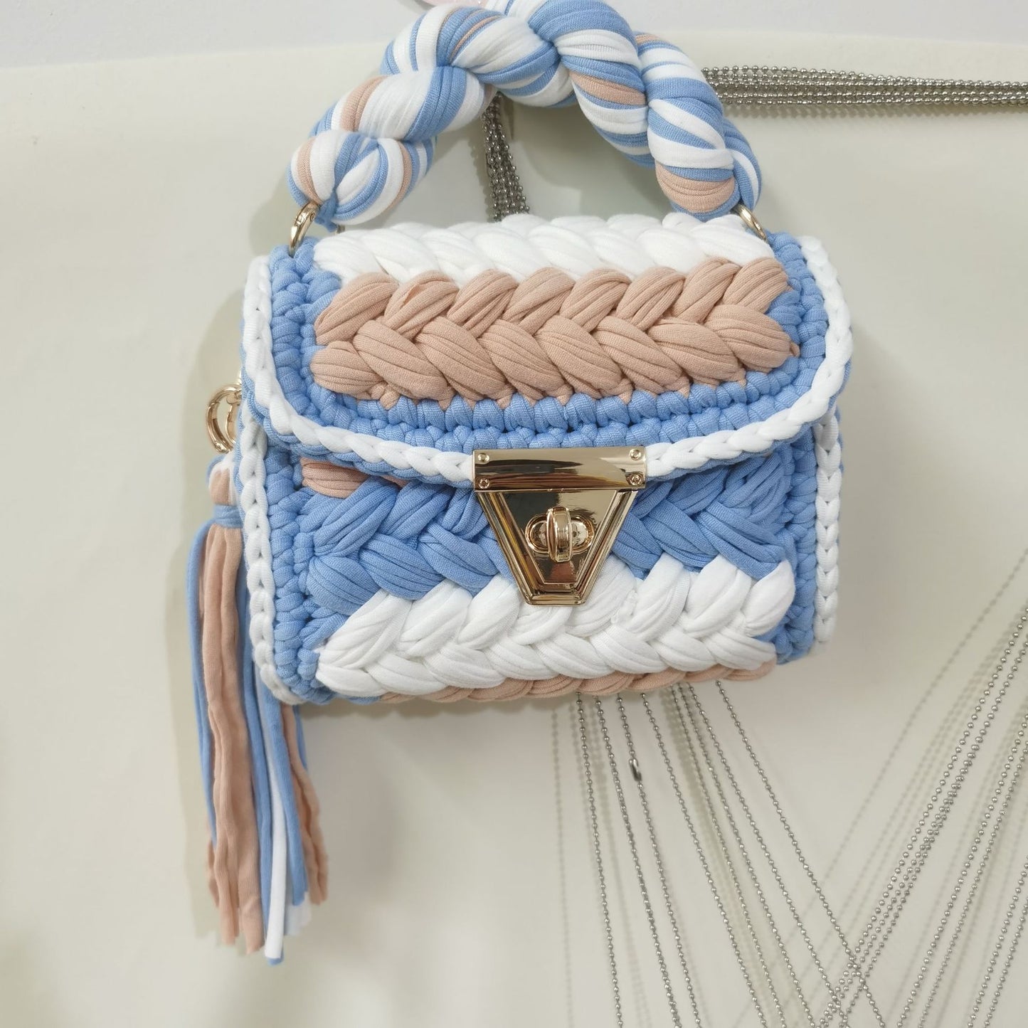 Woven Chain Crossbody Bag