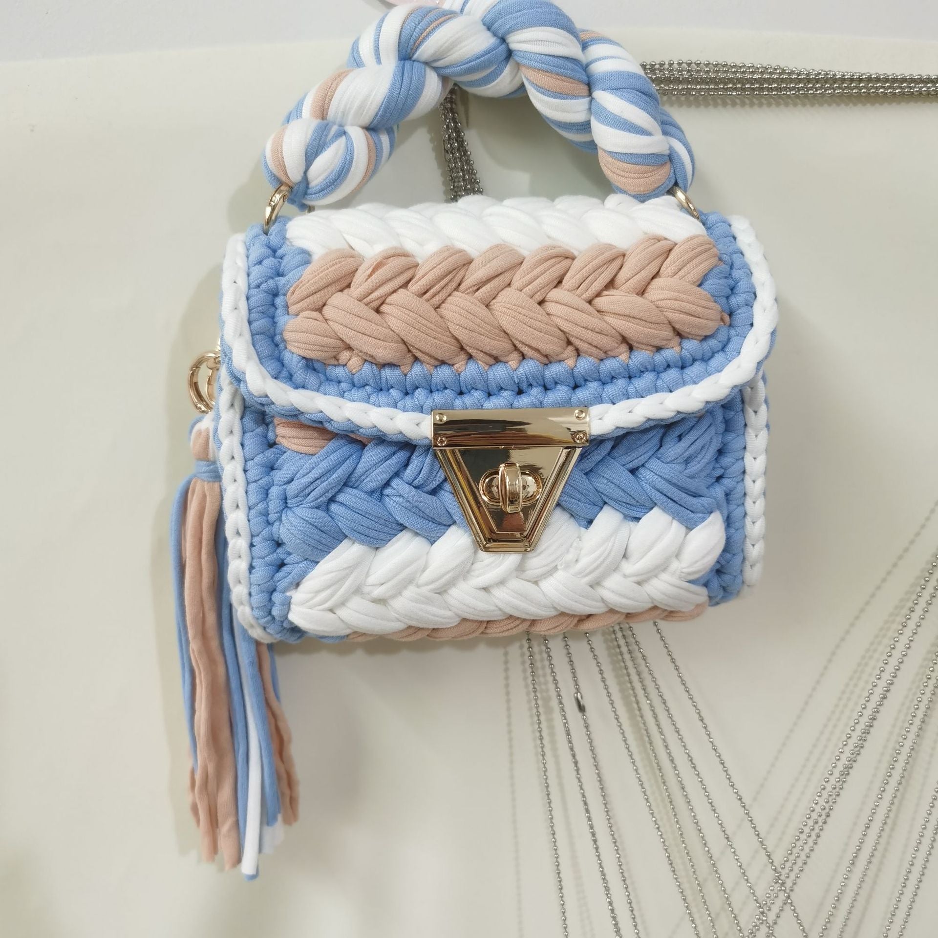 Woven Chain Crossbody Bag