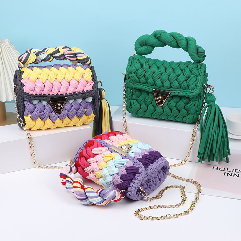 Woven Chain Crossbody Bag