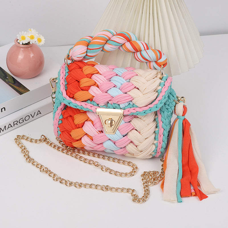 Woven Chain Crossbody Bag