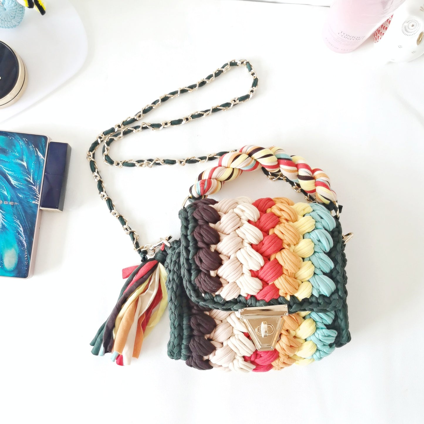 Woven Chain Crossbody Bag