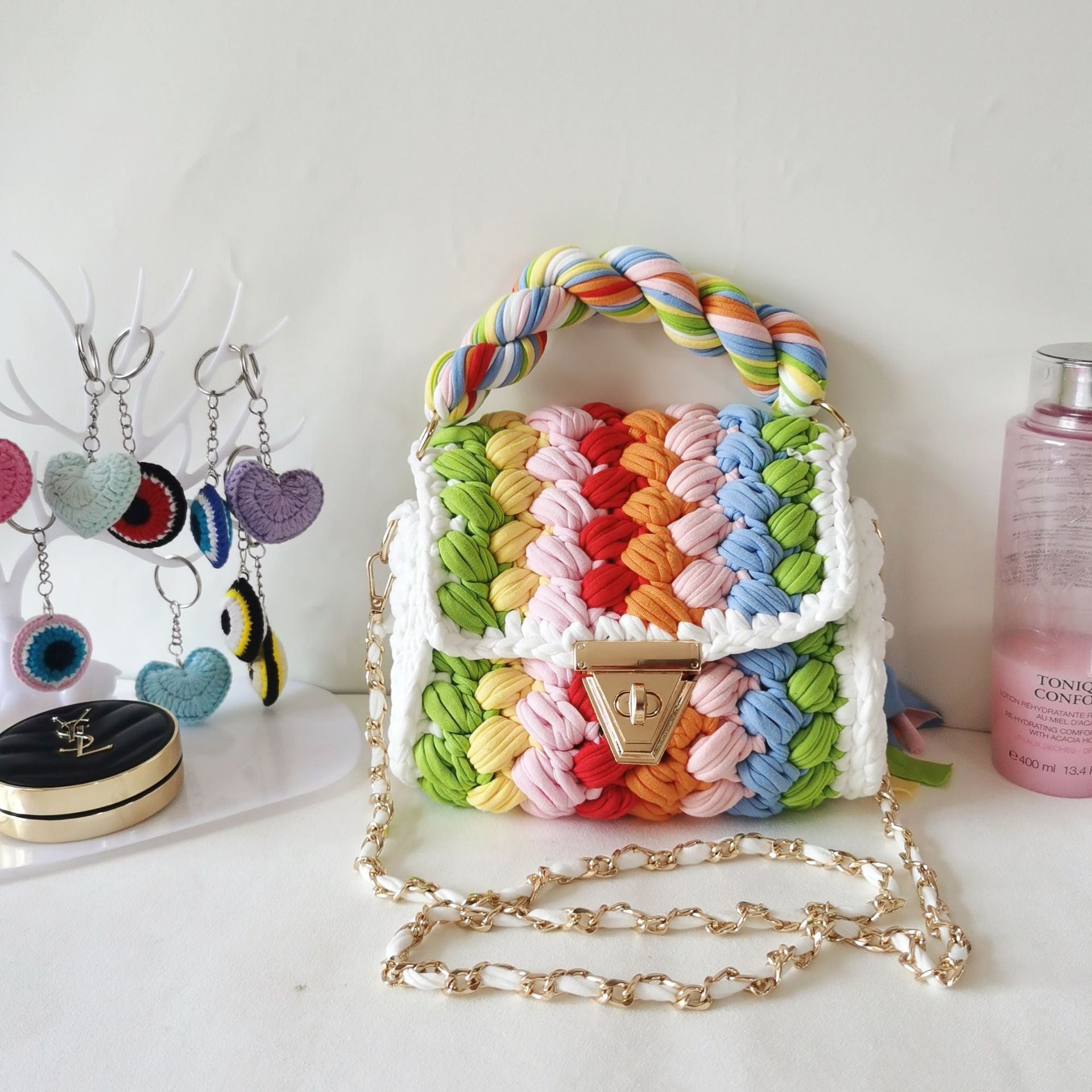 Woven Chain Crossbody Bag