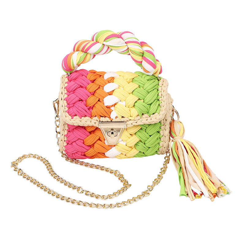 Woven Chain Crossbody Bag