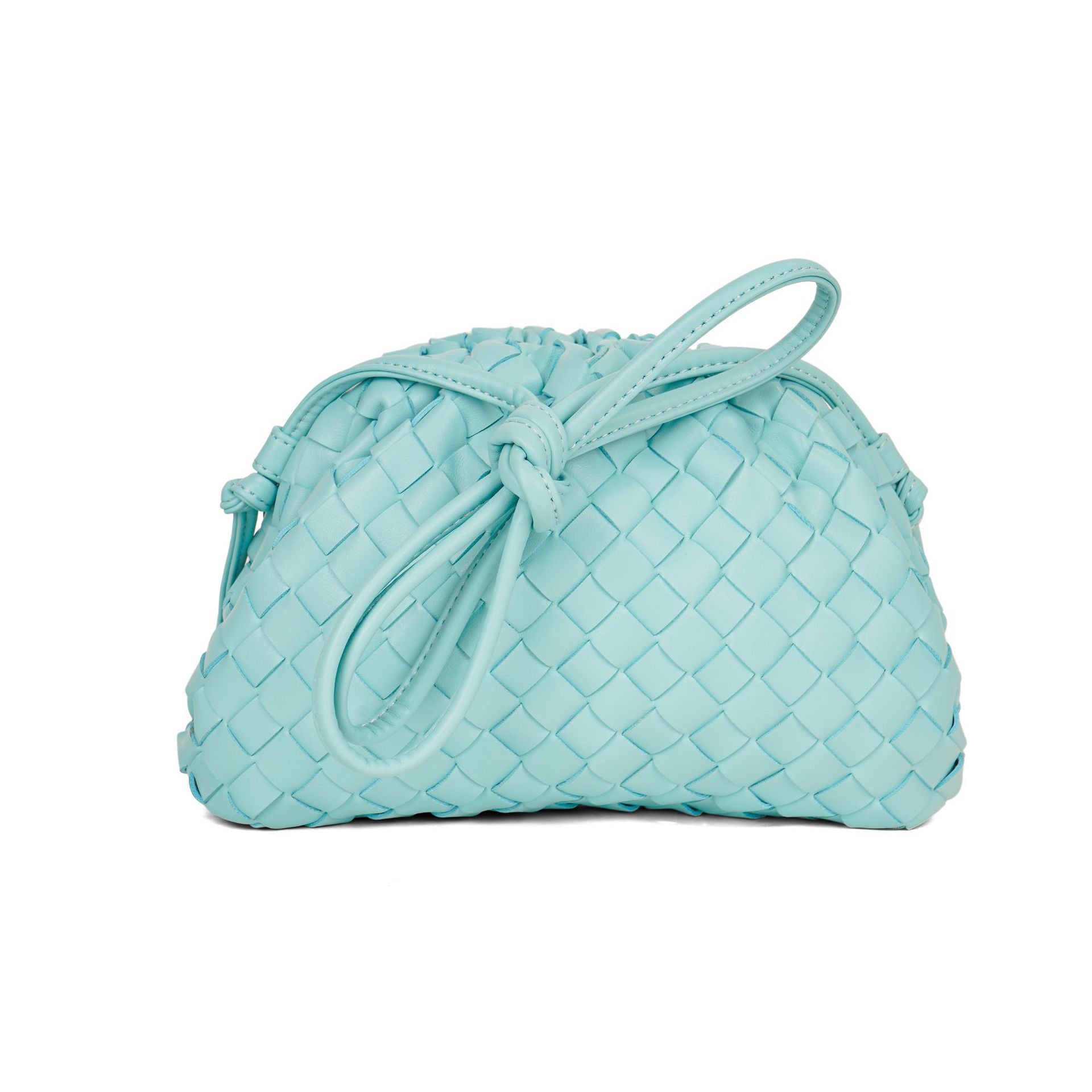 Woven cloud single-shoulder clip bag