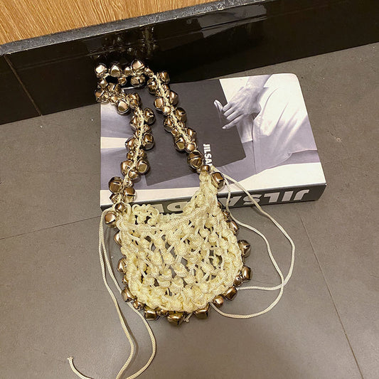 Woven Cotton Linen Shoulder Handbag