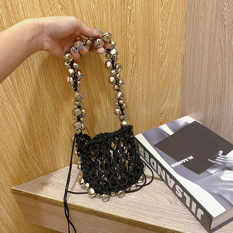 Woven Cotton Linen Shoulder Handbag