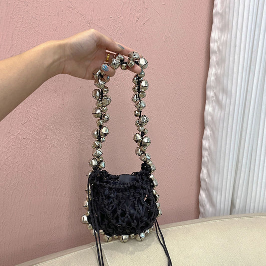 Woven Cotton Linen Shoulder Handbag