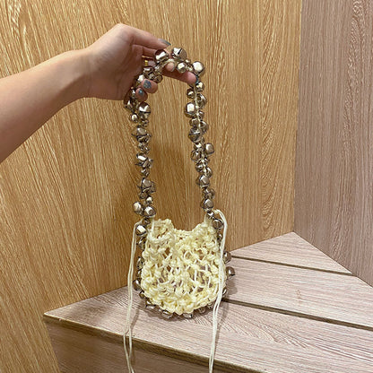 Woven Cotton Linen Shoulder Handbag