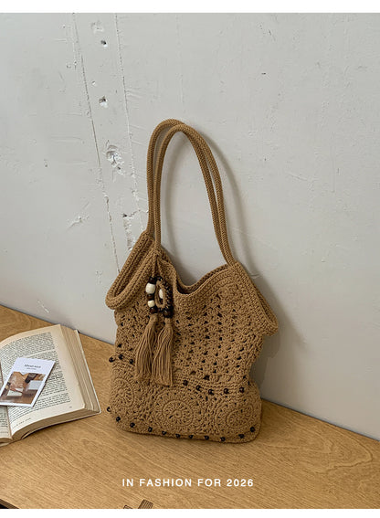 Woven Cotton Underarm Shoulder Bag