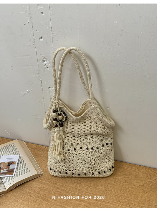 Woven Cotton Underarm Shoulder Bag