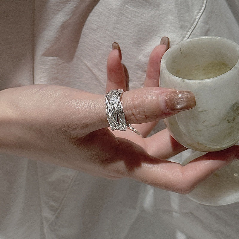 Woven Cross Vintage Open Ring