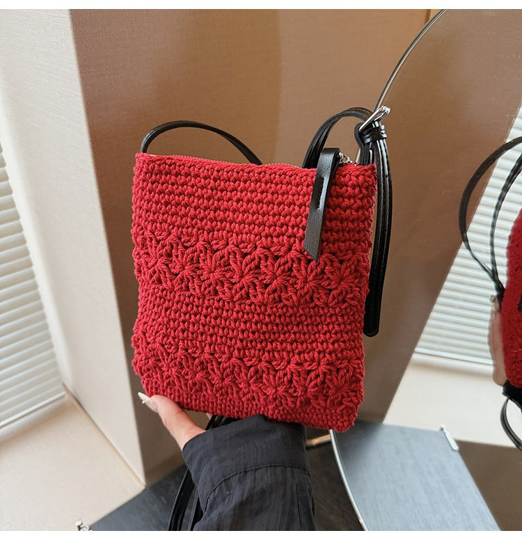 Woven Crossbody Bag with Adjustable Strap