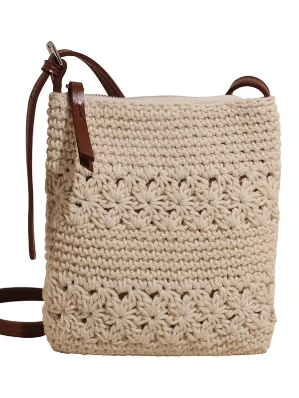 Woven Crossbody Bag with Adjustable Strap