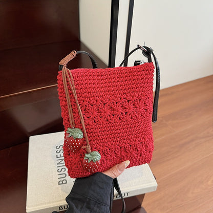 Woven Crossbody Bag with Adjustable Strap