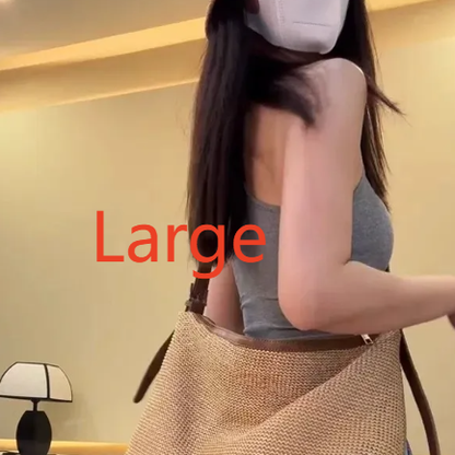 Woven Crossbody Tote Bag