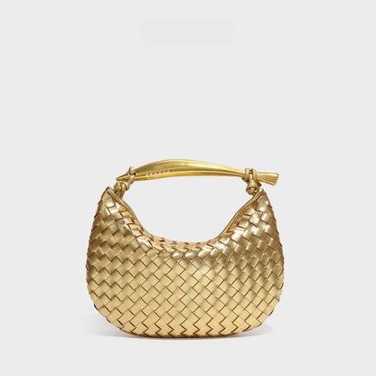 Woven Dumpling Shoulder Bag