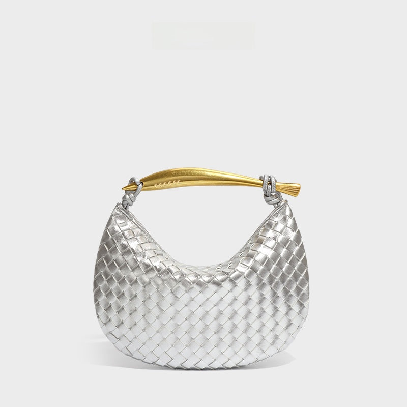 Woven Dumpling Shoulder Bag