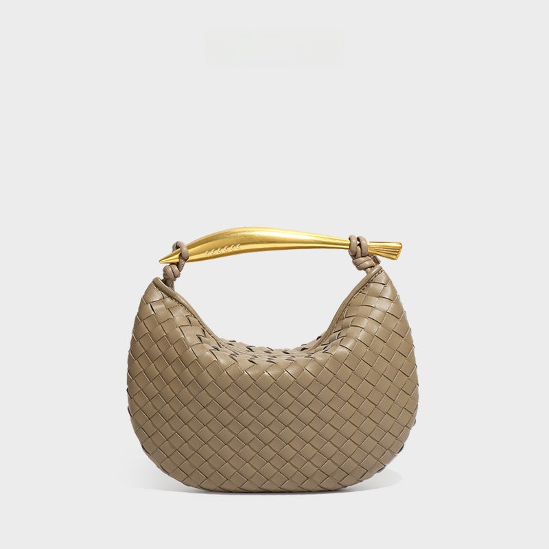 Woven Dumpling Shoulder Bag