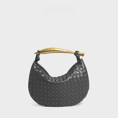 Woven Dumpling Shoulder Bag