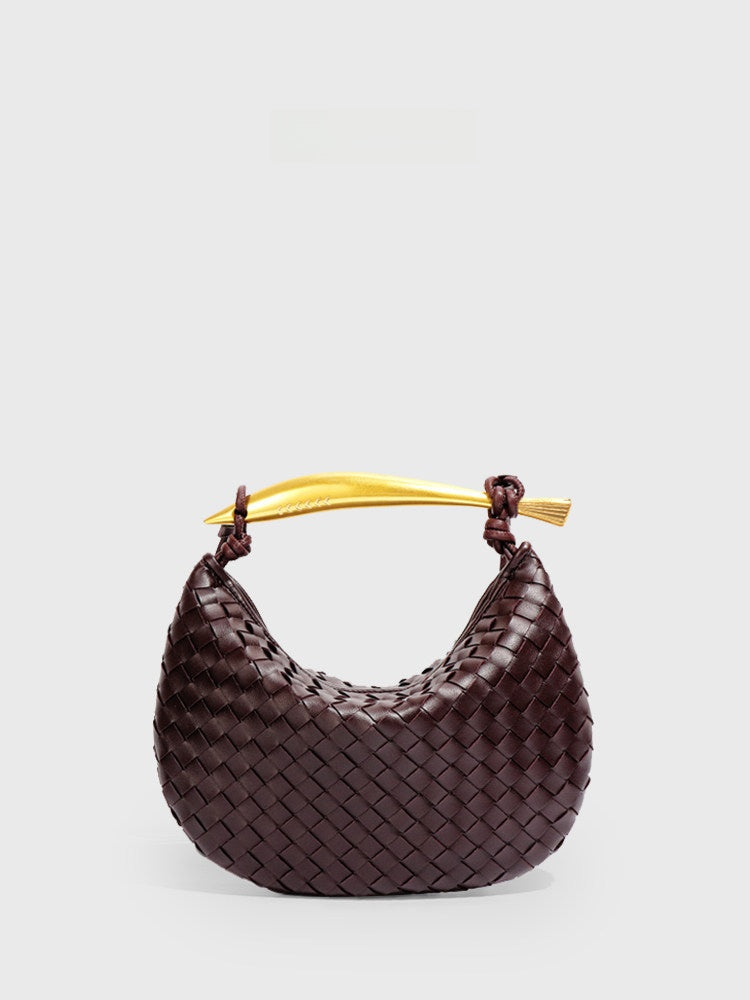 Woven Dumpling Shoulder Bag