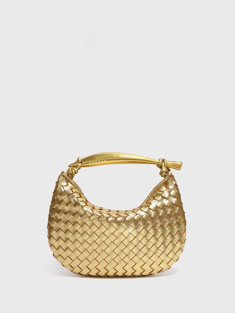 Woven Dumpling Shoulder Bag